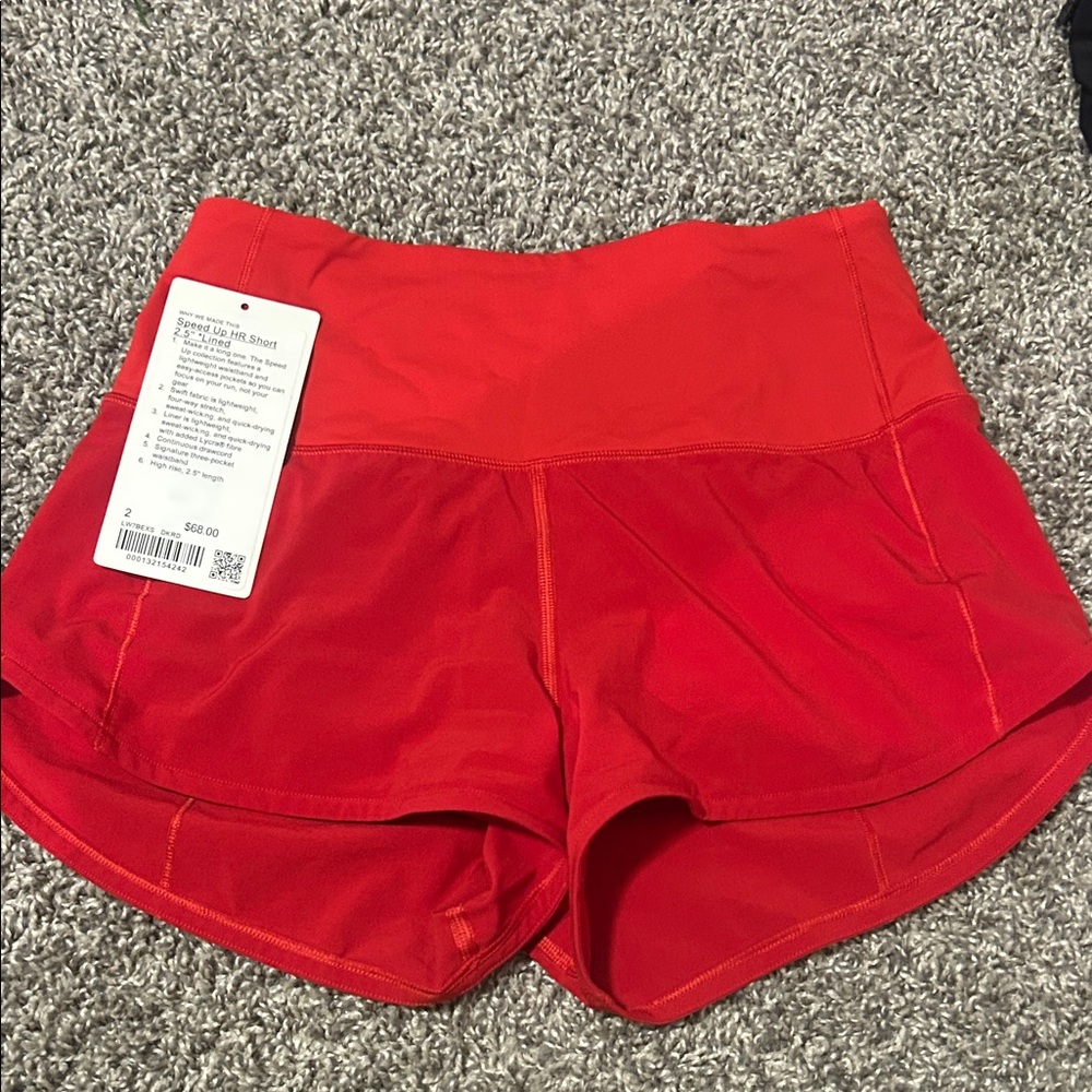 Lululemon Athletica Vibrant Red Athletic Shorts